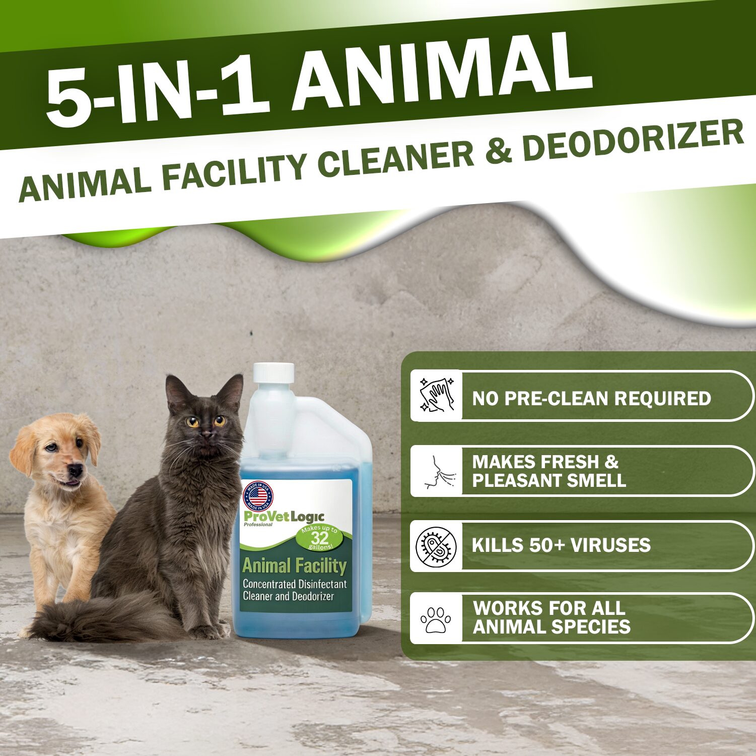 Concentrated disinfectant cleaner animal facility from Bluegrass Janitorial in Lexington, Kentucky
