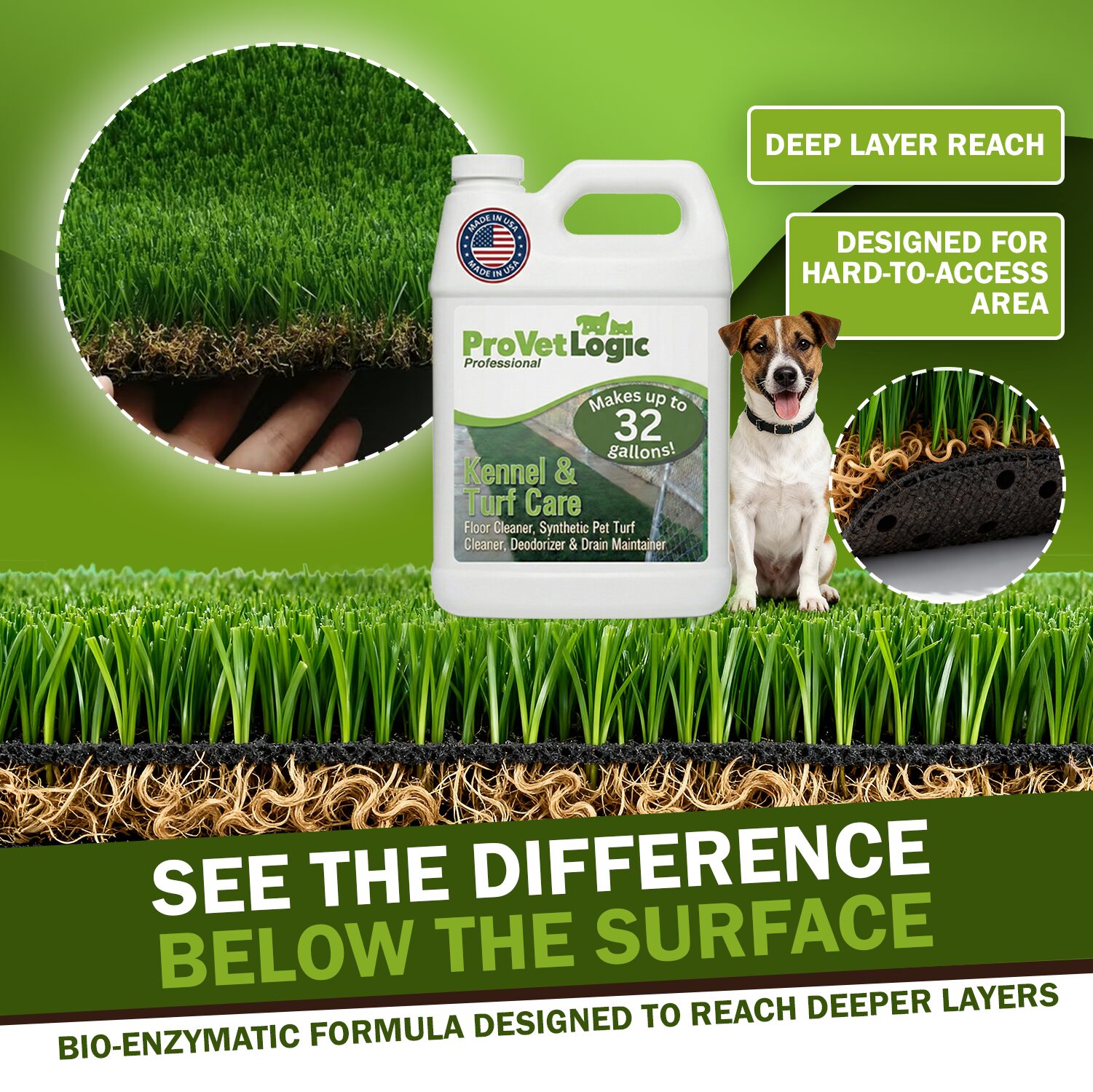 ProVetLogic Kennel and Turf Cleaner Enzymatic Floor Care & Drain Maintainer Concentrate from Bluegrass Janitorial in Lexington, Kentucky