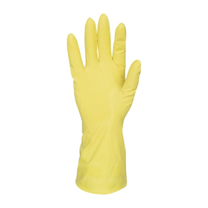Flock Lined Glove Latex Yellow General Purpose