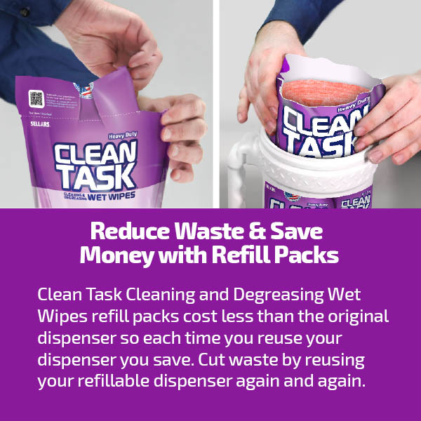 Cleaning and degreasing wet wipes refill packs
