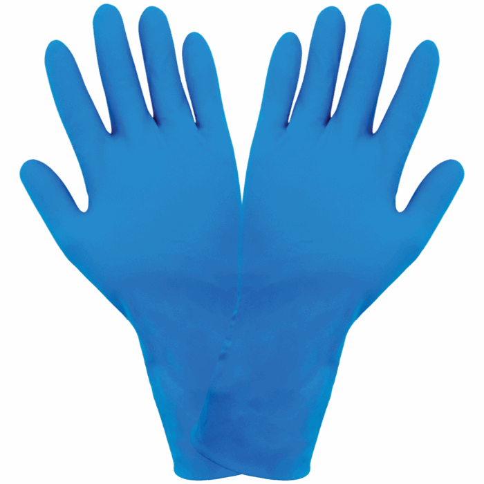 Heavyweight Nitrile, Powder-Free, Examination-Grade, Blue, 8-Mil, Textured Fingertips, 11-Inch Disposable Gloves