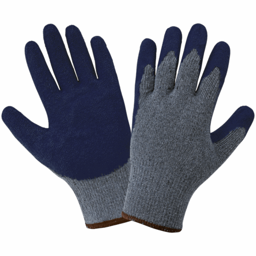 Seamless Polyester/Cotton Gloves with a Rubber Coated Etched Finish Palm