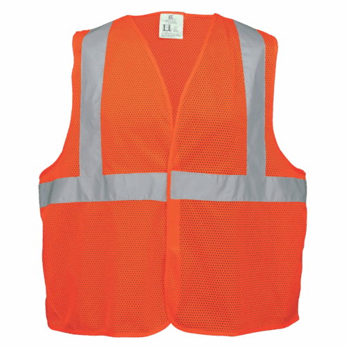 FrogWear® HV High-Visibility Orange Lightweight Mesh Polyester Safety Vest