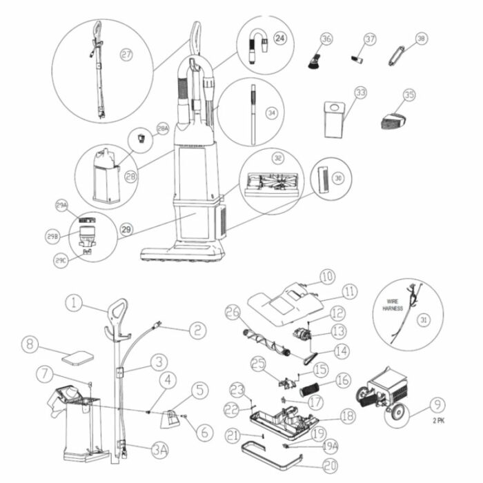 Bissell 15″ Heavy Duty Upright vacuum