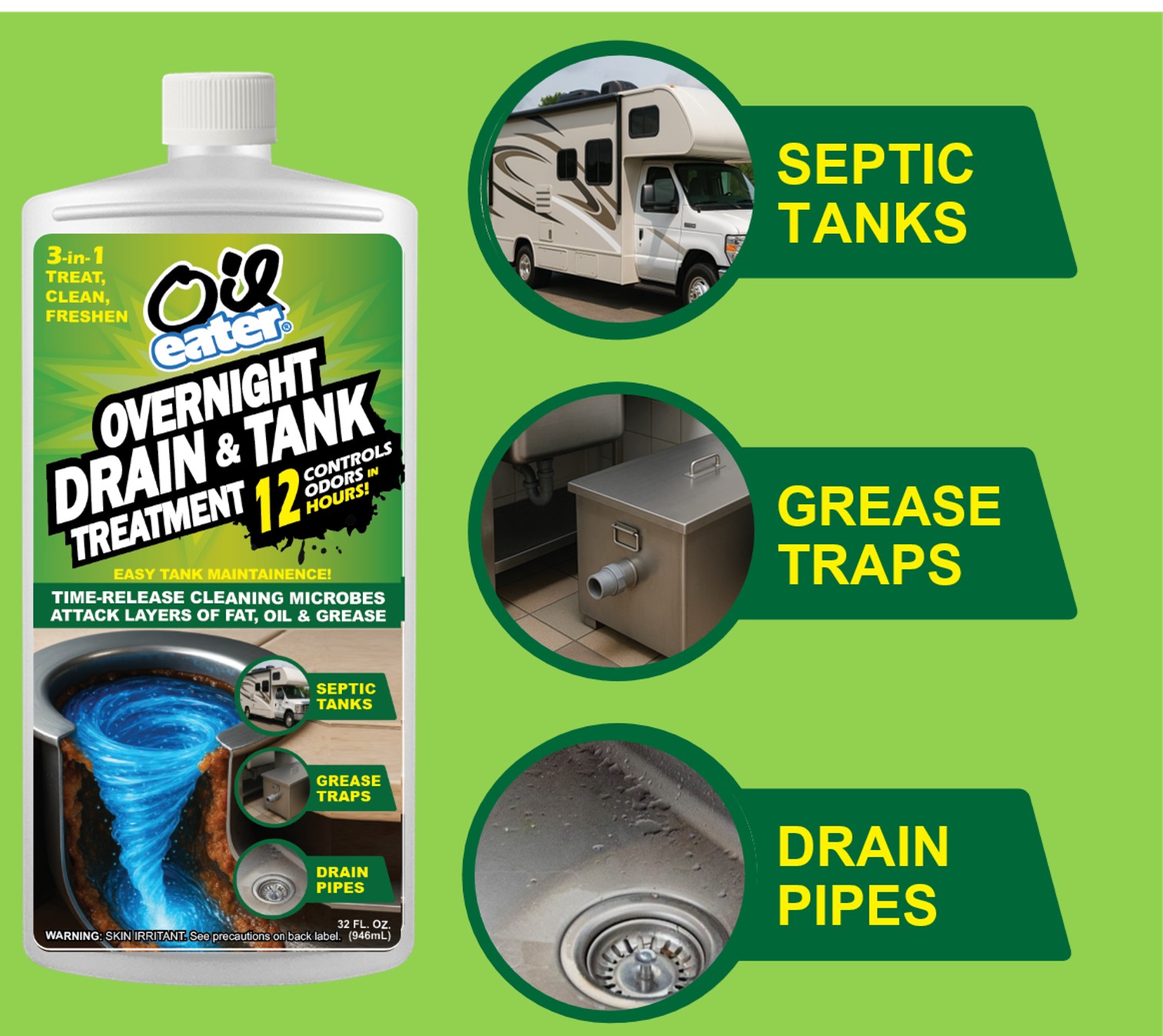 Oil Eater Overnight Drain & Tank Treatment (32 oz) - Image 5