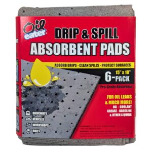 Oil Eater Grey Universal Absorbent Pads – 15" x 18" (Pack of 6)