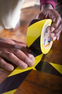 VP 415 Warning Stripe Tape – Black/Yellow Bluegrass Janitorial in Lexington, Kentucky