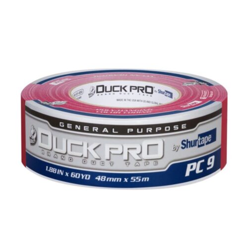 PC 9 Duck Pro by Shurtape General Purpose Grade Co-Extruded Cloth Duct Tape – Silver 48 mm × 55 m