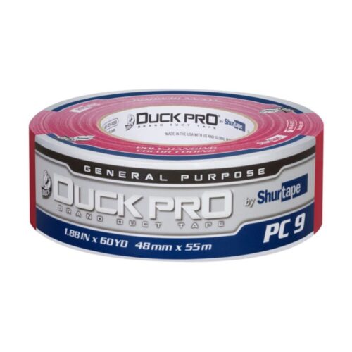 PC 9 Duck Pro by Shurtape General Purpose Grade Co-Extruded Cloth Duct Tape – Black 48 mm × 55 m