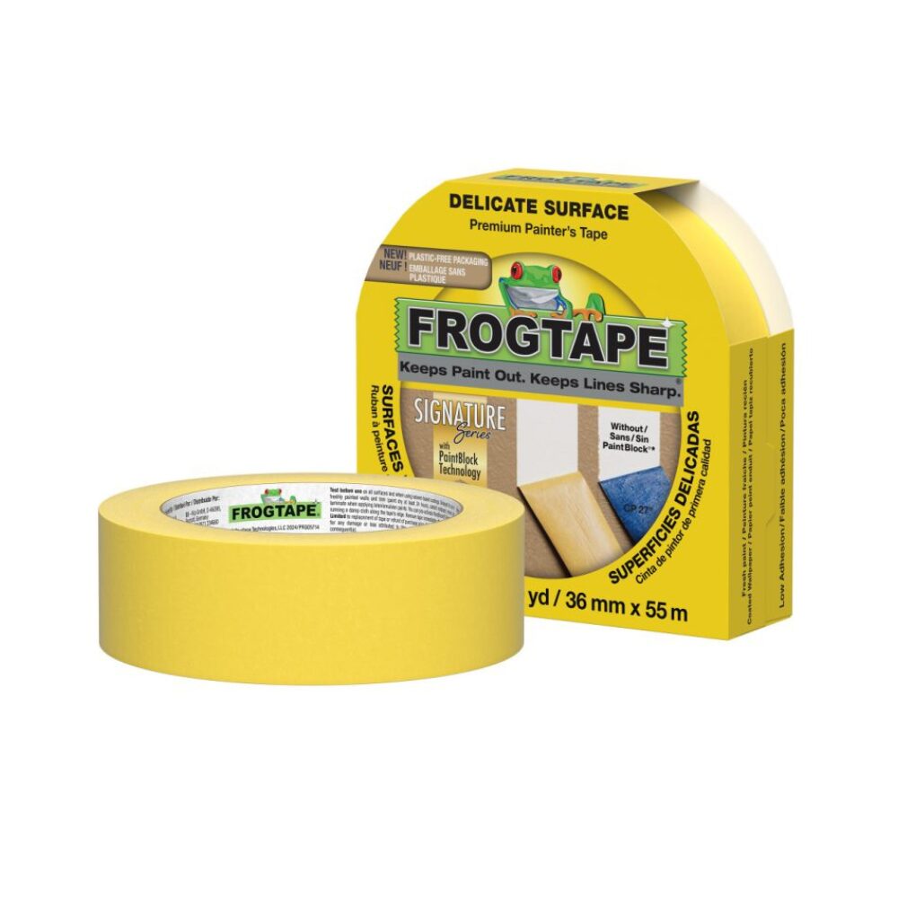 FrogTape brand Painter’s Tape – Delicate Surface – Yellow 48 mm × 55 m